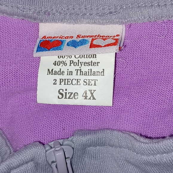 American Sweetheart 2 Piece Sweat Suit Size 4X - Picture 10 of 12